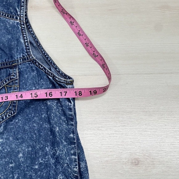 True Religion Denim Dress Small Chambray Blue Splattered Western - Picture 12 of 14